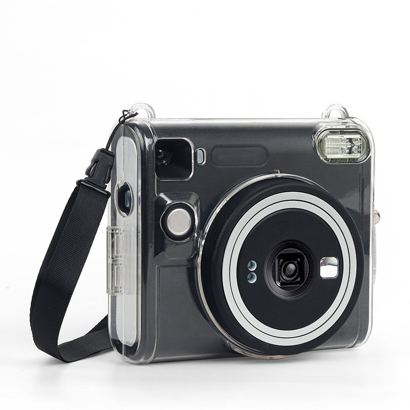 Suitable for Instax Square Sq40 Camera Protective Case, Transparent Crystal Storage Case, Durable Anti-Slip Rope
