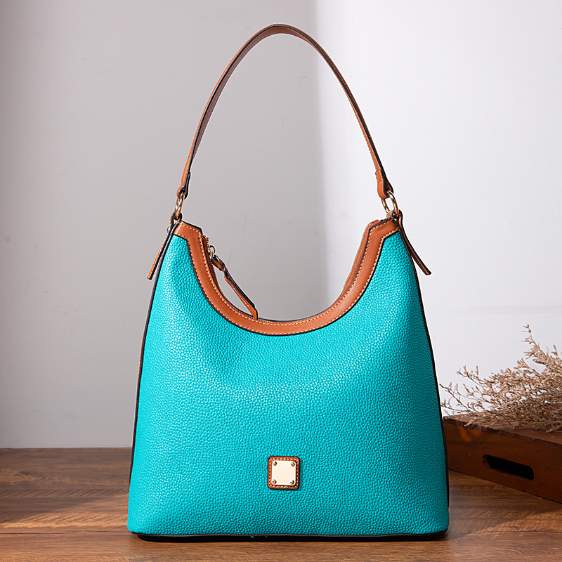 Pebble Litchi Patrón de partículas Bolso de mano para mujer con un solo hombro_voghion.com