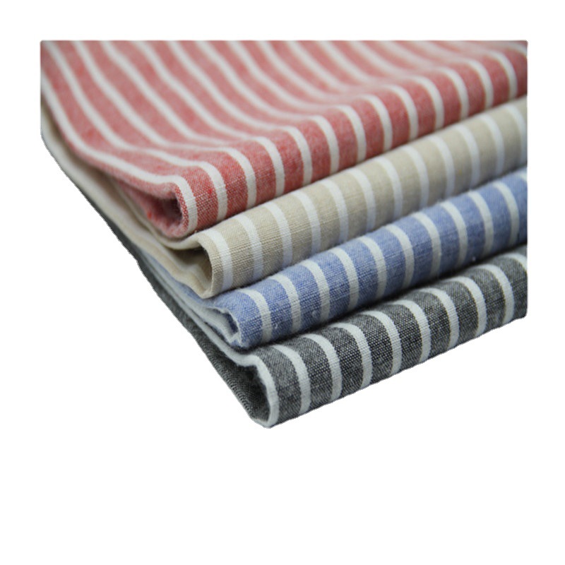 热供新款牛津纺条子布 色织条纹布 涤棉磨毛几何色面料 现货供应