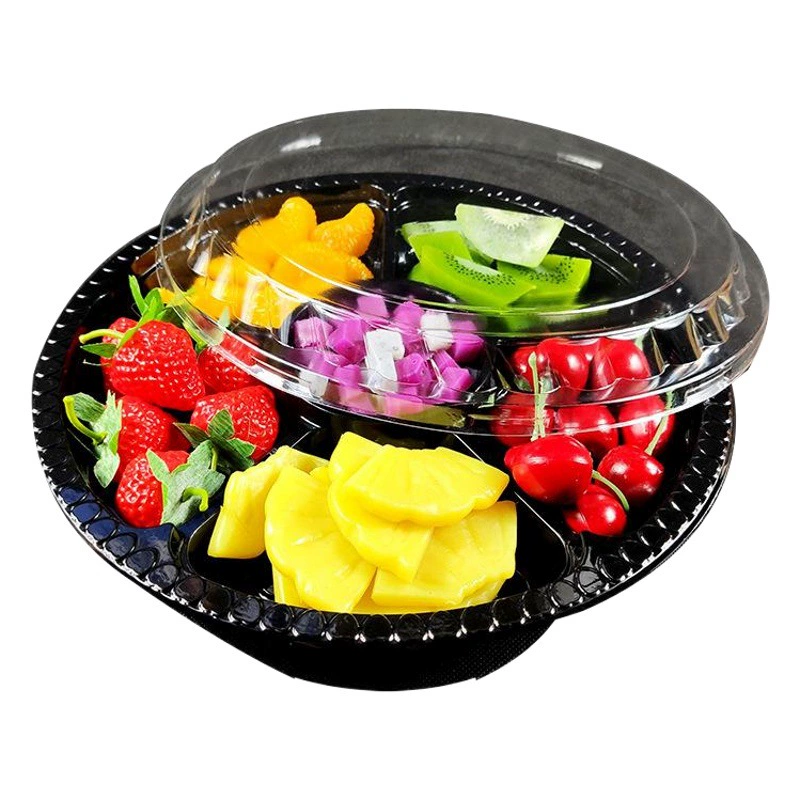 Пластиковая прозрачная коробка для резки фруктов Одноразовая Фруктовая тарелка Круглое блюдо для консервации Фруктовая рыболовная коробка Фруктовая коробка
