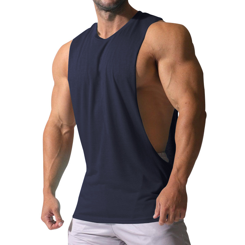 210g Weight Sleeveless Sleeve Length Cotton Blend, Polyester Fabric Type Regular Top Length Racerback Tank Tops Tops Type Casual Occasion Round Neck Neckline Loose Fit Type Solid Color Pattern Summer Season Men's Gender Simple Style Style Wholesale Men's Simple Style Solid Color Sleeveless Men's Tops 6