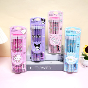 New 1109 Sanrio 12 pencils cartoon kulomi melody jade cinnamon dog round pole big leather pencil