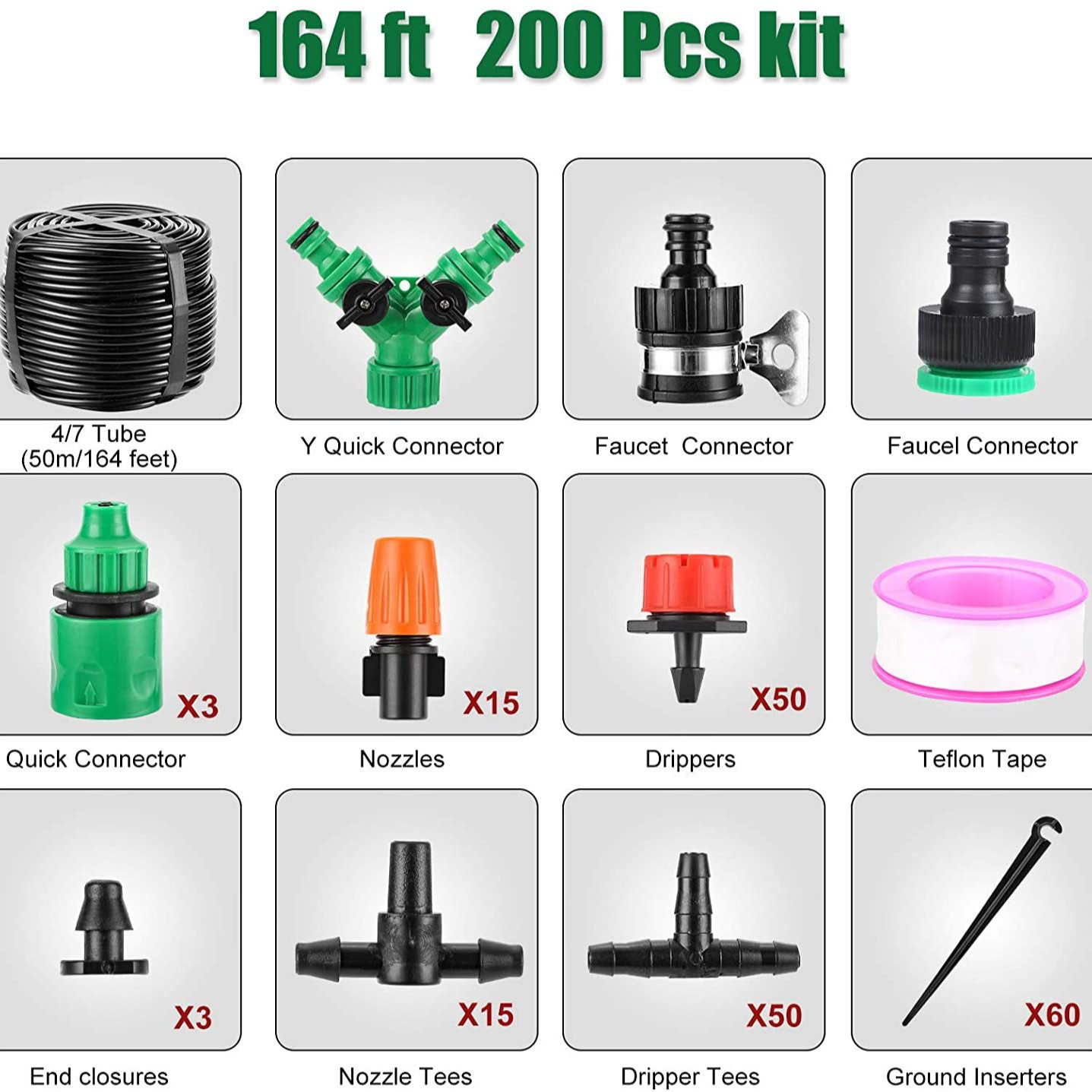 Amazon caliente 164ft gotero ajustable DIY Dispositivo de riego automático riego por goteo automático riego magia