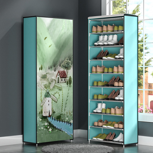 Simple shoe rack dust cover multi-layer shelf outer cover door cloth sleeve storage shoe cabinet home indoor attractive economical type