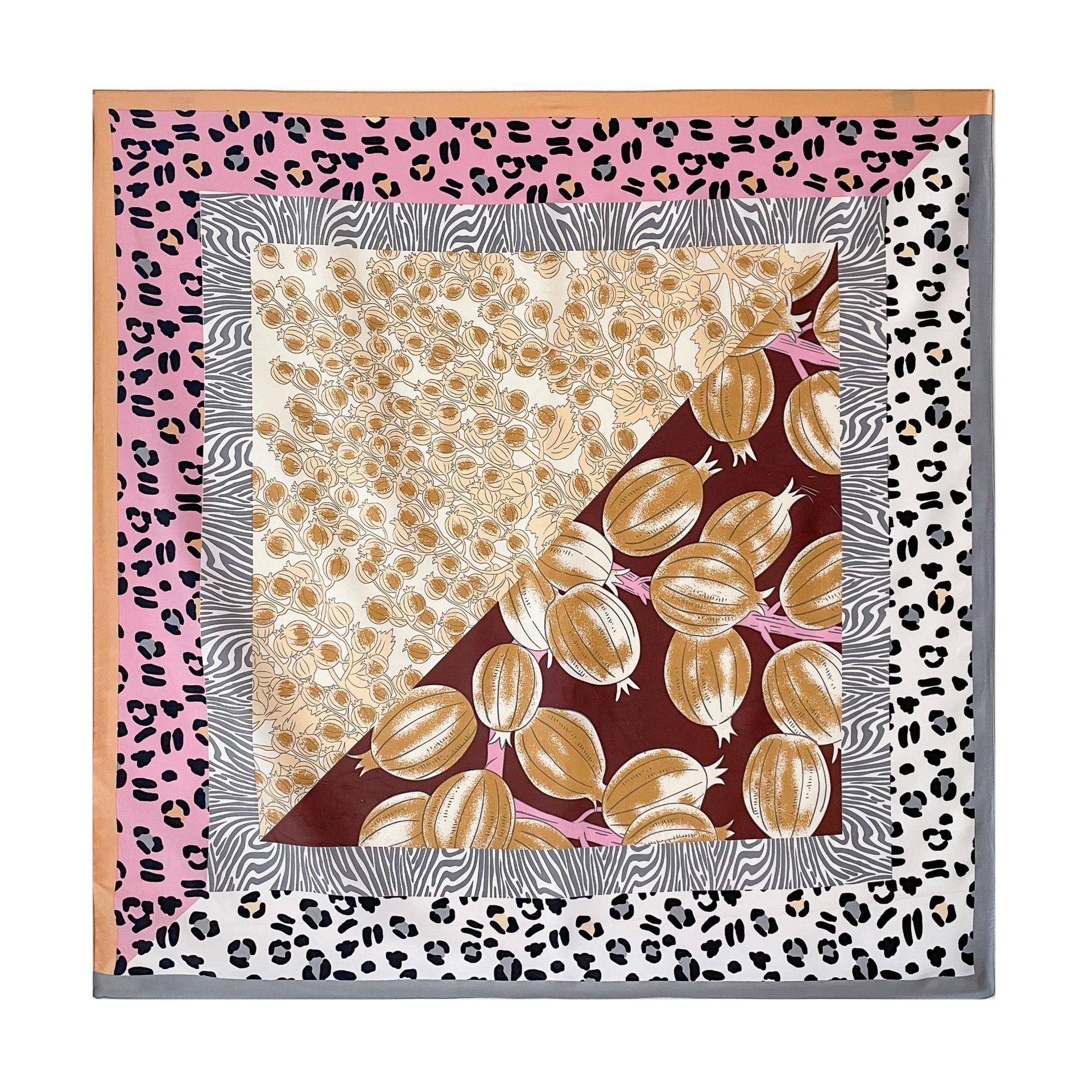 Foulard in seta da donna, elegante sciarpa quadrata estiva_voghion.com