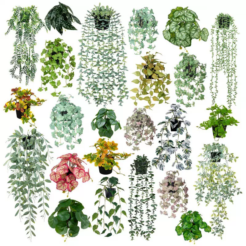 多款搭配仿真绿植悬挂盆栽组合 跨境家居桌面装饰品垂条仿真盆栽