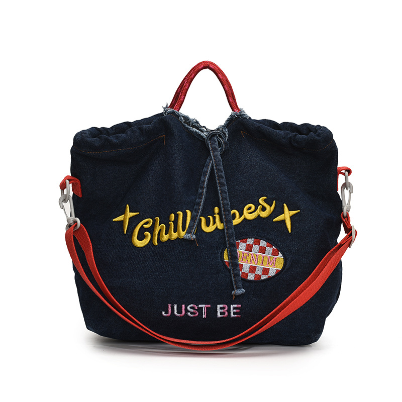 Bolso Tote de mezclilla estampado de diseño de nicho
