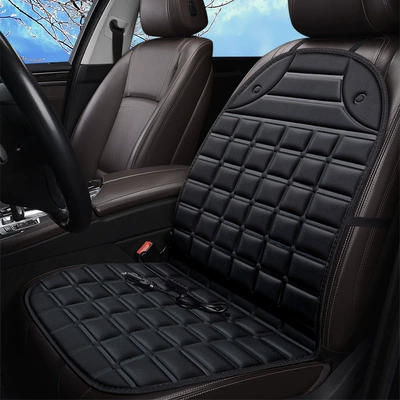 Car Heated Seat Cushion, Single Multi-function pad - single-seat-drivers-side-12v-black-fishbone-pattern