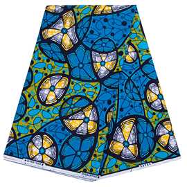 现货代发非洲蜡布双面棉超蜡几何印花面料african fabric外贸布料