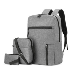 Lifestyle Business Three-Piece Set of Double Shoulder Bags 2024 New Computer Bags Backpacks Korean Style School Bags for Men and High School Students