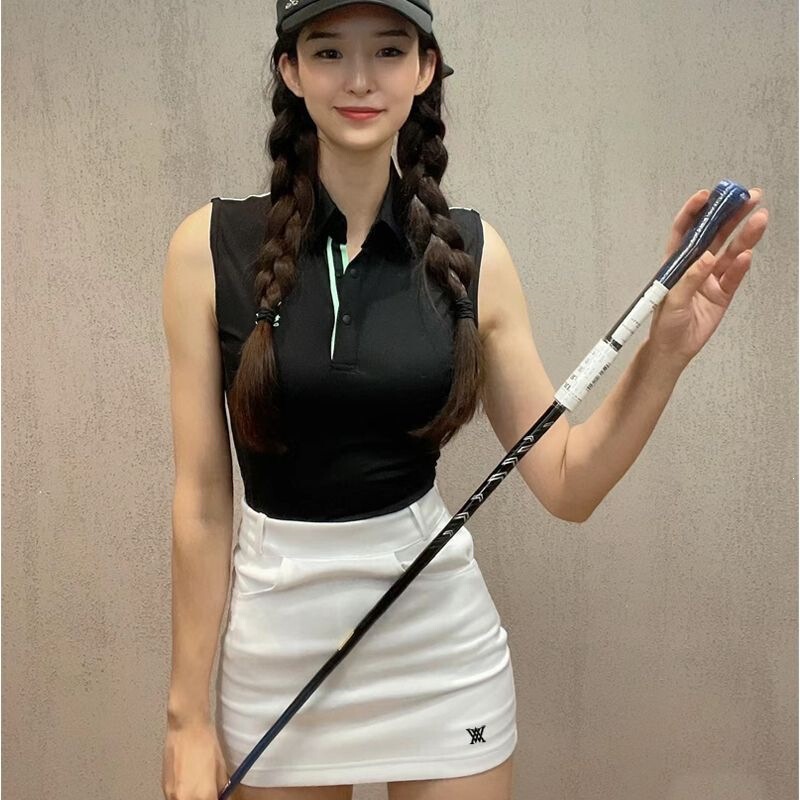 Golf Women's Sports Fashion Quick-Dry Breathable Sleeveless Polo Shirt Slim Fit Anti-Exposure Versatile Short Skirt Outfit Golf Women's Sports Fashion Quick-Dry Breathable Sleeveless Polo Shirt Slim Fit Anti-Exposure Versatile Short Skirt Outfit