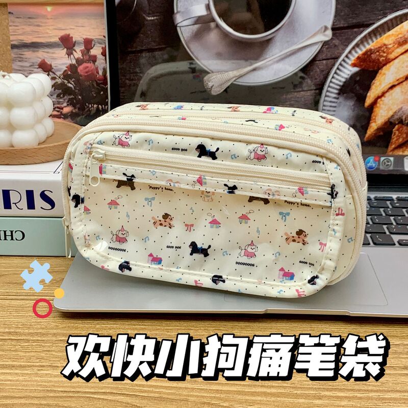 Jiyikawa ペンシルバッグ ins 高価値文具バッグ大容量学生筆箱多機能化粧品バッグ|undefined
