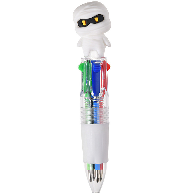 ハロウィンシリーズ 4色プレスボールペン ミニペン かわいいショートペン 持ち運びやすい 学生ハンドブック マルチカラーペン|undefined
