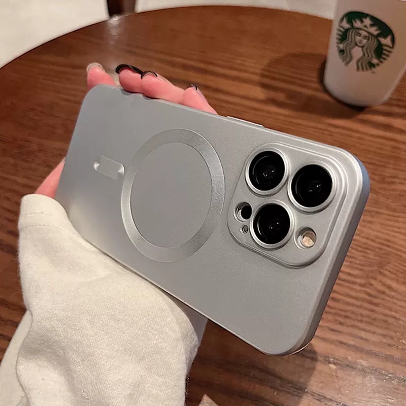 iPhone16PROMAX マット磁気吸着17携帯電話ケース 防塵メタルペイントスプレー塗装 Apple 16e ソフトケース対応|undefined