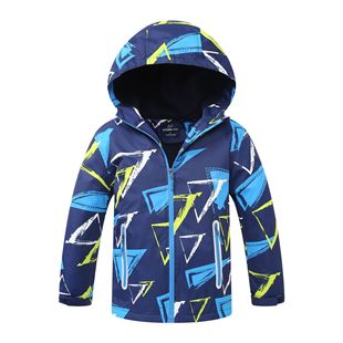 Children's Windbreaker Autumn and Winter Style Boys' Thickened Warm Jacket, Medium and Large Children's Hooded Zipper Jacket, Children's Jacket