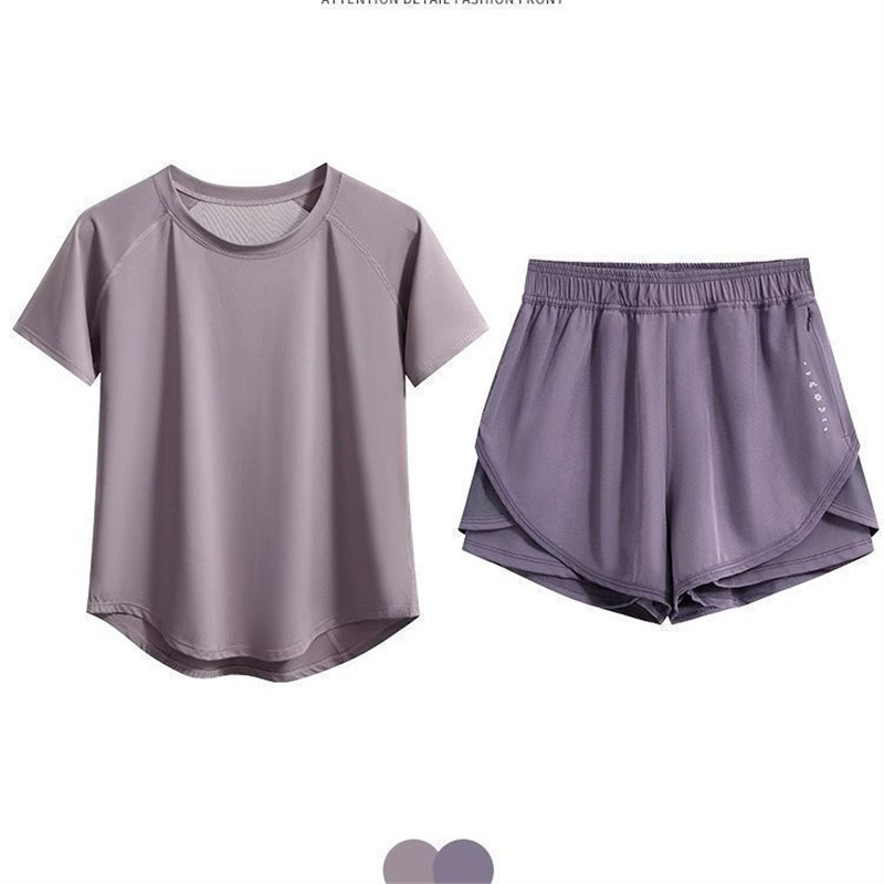 Sports Suit for Women, Summer Plus Size Loose-Fitting Slimming Yoga Wear, Short-Sleeved Quick-Drying Clothing, Professional Running and Fitness Training Clothing Sports Suit for Women, Summer Plus Size Loose-Fitting Slimming Yoga Wear, Short-Sleeved Quick-Drying Clothing, Professional Running and Fitness Training Clothing