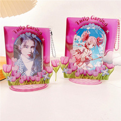 Creative acrylic card stand photo frame flower series 3-inch 4-inch celebrity idol photo polaroid card