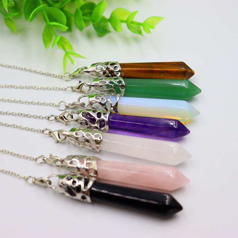 Unisex Gender Ethnic Style Style 1 Piece Alloy Natural Stone Hexagon Prism Ethnic Style