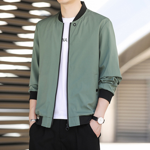 Spring and Autumn Leisure Jacket Men's Baseball Collar Outerwear Sports Versatile Middle-aged and Young Adults Top Clothing Trendy