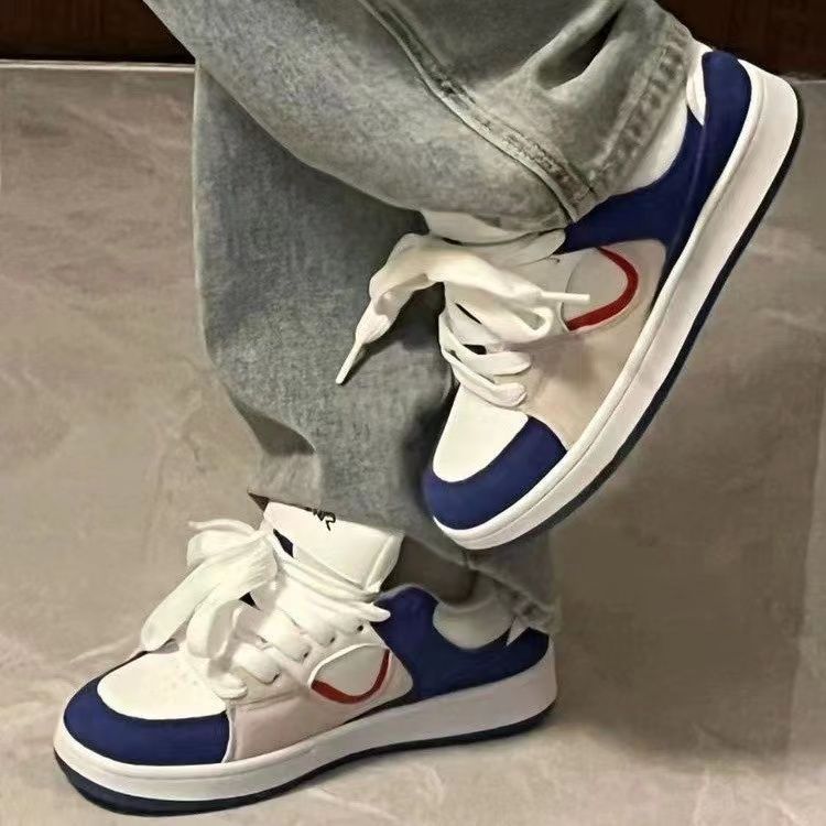 Zapatos para mujeres de alto valor Mario zapatos de pan zapatos de nicho blanco azul rojo skate zapatos casuales zapatos blancos pequeños