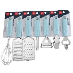 Creative plastic handle stainless steel kitchen small tools home kitchen tools egg beater bottle opener grater heat-resistant tongs