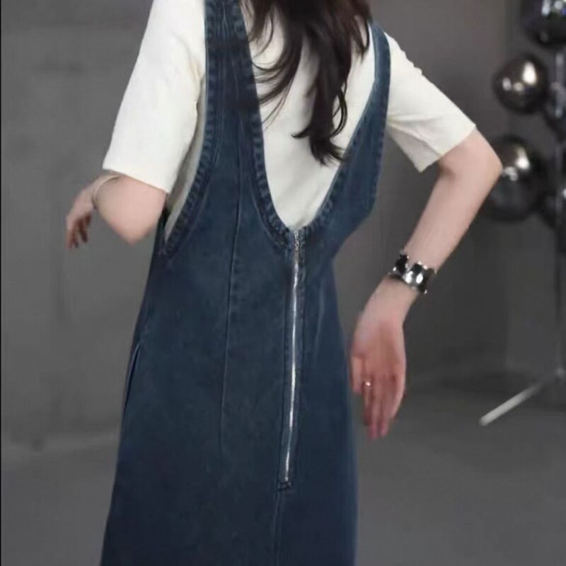 Summer Denim Dress 2025 New Stylish Dress for Women, Slimming Strap Dress, Plus Size Loose Dress Summer Denim Dress 2025 New Stylish Dress for Women, Slimming Strap Dress, Plus Size Loose Dress