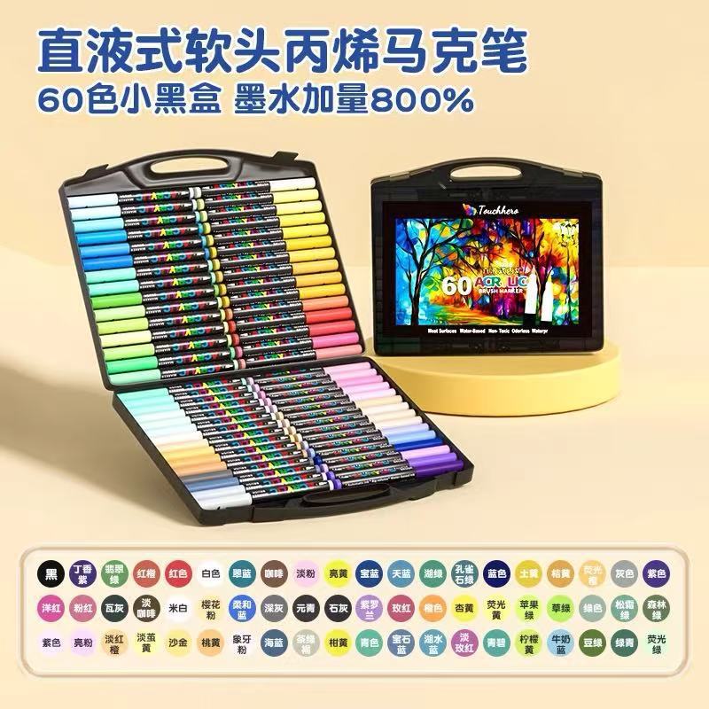 Rotulador acrílico de tipo líquido directo, pequeño y negro, para pintura artística infantil, a base de agua, fácil de limpiar, no mancha y se mezcla.