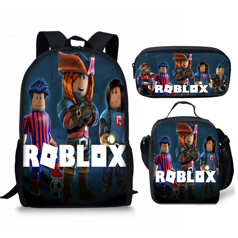 3D 新製品 Roblox 学生スクールバッグ ランチバッグ ペンシルバッグ Roblox プリント バックパック 3 点セット|undefined