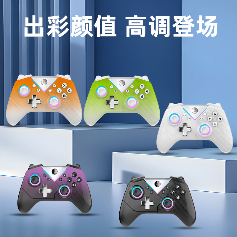 ファクトリー ブラック ミュージック スイッチ ワイヤレス Bluetooth ゲーム コントローラー PC360 拡張バック ボタン RGB ライト体性感覚振動|undefined