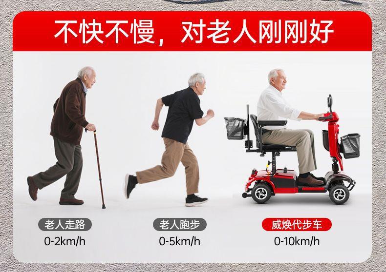 2025 New Model Elderly Mobility Scooter, Four-Wheel Disabled Mobility Vehicle, Electric Vehicle, Foldable Small Low-Speed Battery Car