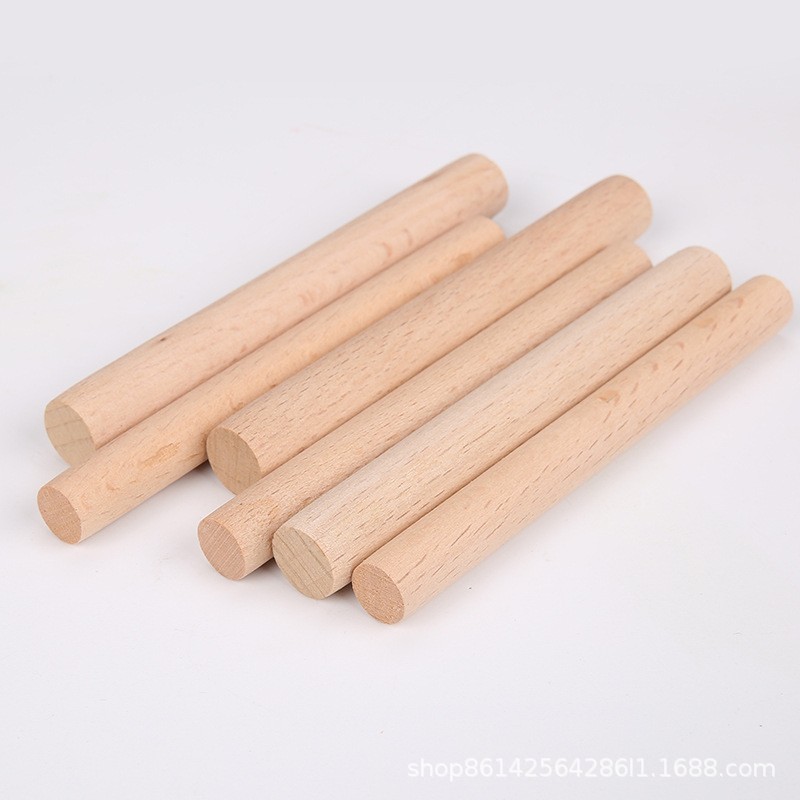 木制工艺品圆木棍可开槽DIY手工瑜伽开背饰品配件材料圆棍实木