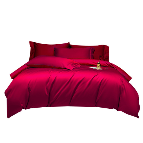 A Class 100 Long Staple Cotton Four-Piece Set, All-Cotton Pure Cotton Bed Sheet, Duvet Cover, and Bed Skirt for Bare Sleep Hotel Bedding, 1.8 Meters