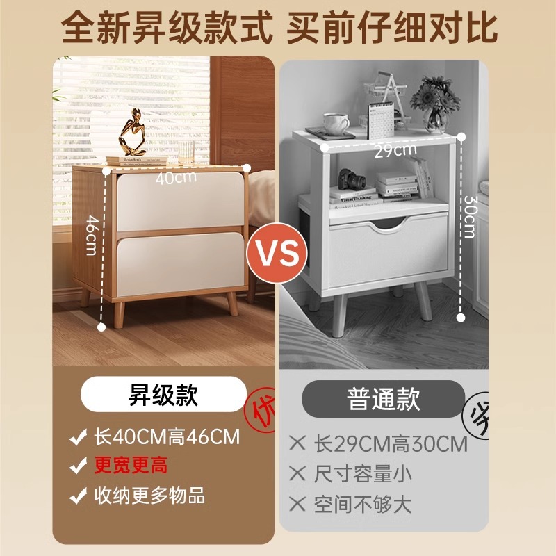 Simple modern side cabinet bedroom Simple bedside storage cabinet rental house uses cabinet household small bedside cabinet 3