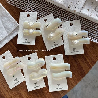 可爱果冻色爱心发夹创意仿珍珠熊钻碎发刘海夹卡通ins高颜值发卡