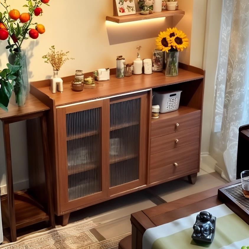 Gabinete de té, armario de comedor, sala de estar contra la pared, armario de almacenamiento doméstico, armario de almacenamiento de artículos diversos, sala de té de estilo medieval chino