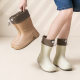 Japan and South Korea Cross-border Women's Rain Boots Cute Middle Tube Water Shoes Student Rubber Shoes Non-slip Water Boots Waterproof Beveled Waterproof Rain Boots