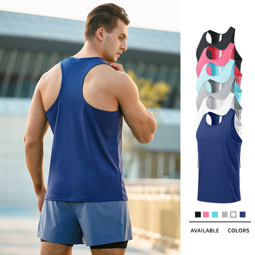 Summer new men's sports vest European and American large size casual breathable quick-drying vest outdoor running I-shaped vest