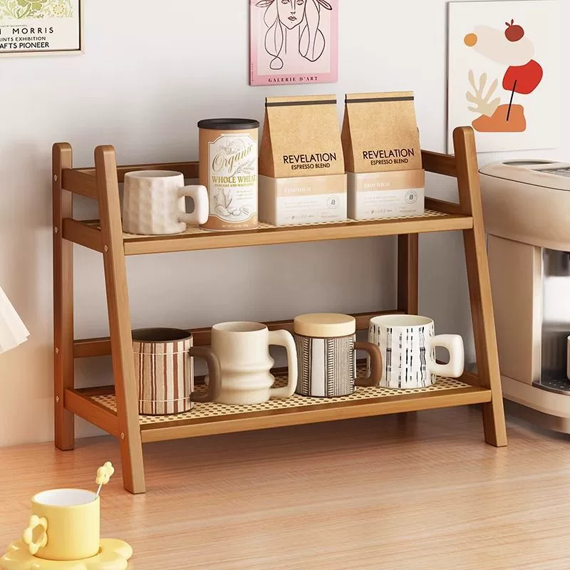 Ins cup storage rack cup rack double-layer desktop sundries water cup storage rack dormitory kitchen organizing rack