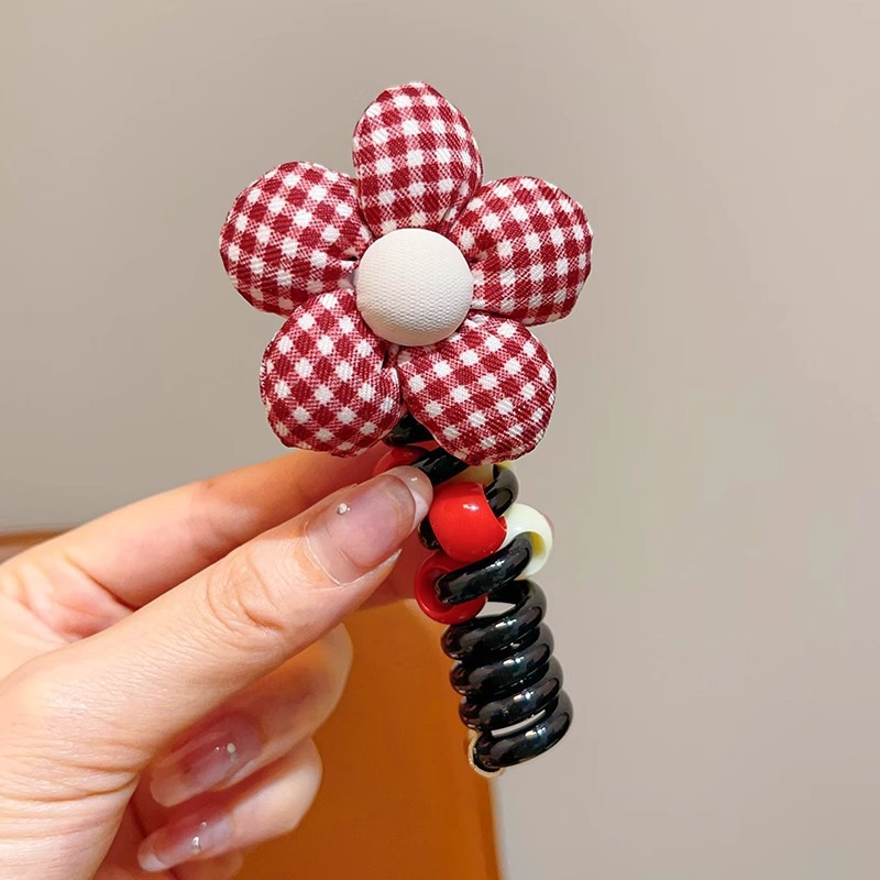 Gradiente de color gelatina línea telefónica cabello anillo cabeza cuerda para mujeres 2025 nueva banda de goma de cola de caballo alta toque de sombrero sin rastro temperamento