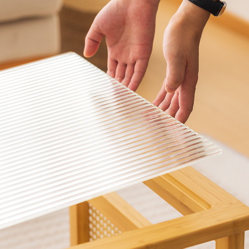 Mesa de centro de ratán, sala de estar, hogar, madera maciza, nueva mesa de té, apartamento pequeño de estilo japonés, mesa de vidrio rectangular moderna simple