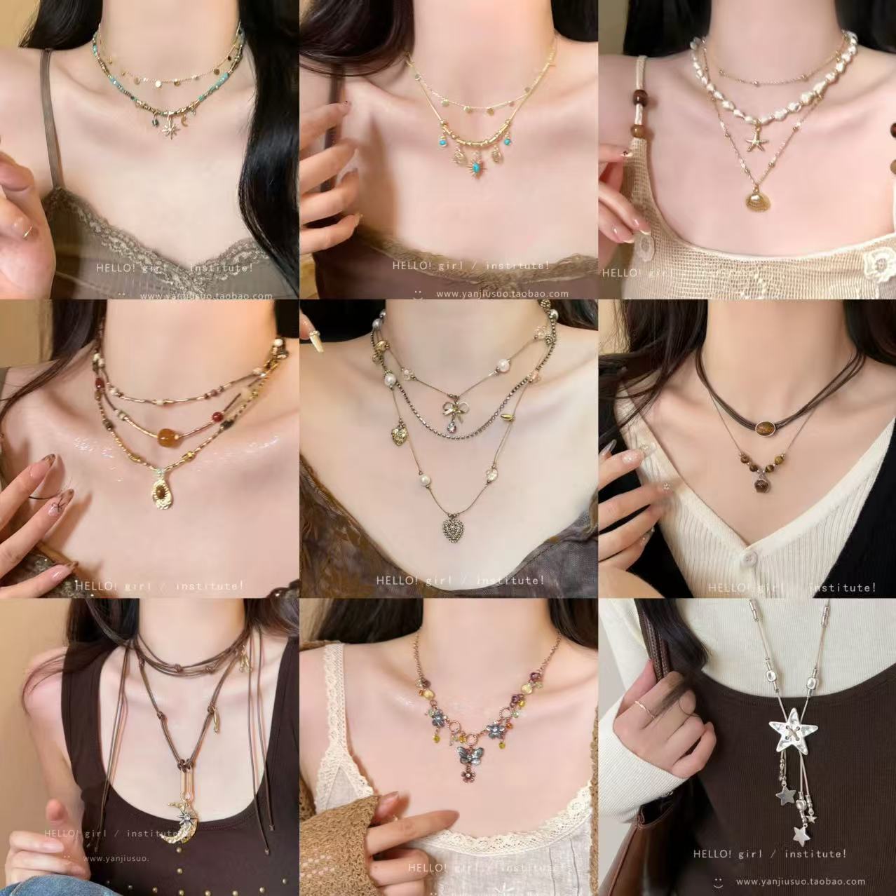 Retro small design necklace with tassels, fashionable high quality chain for key bag , boho style, trend of season