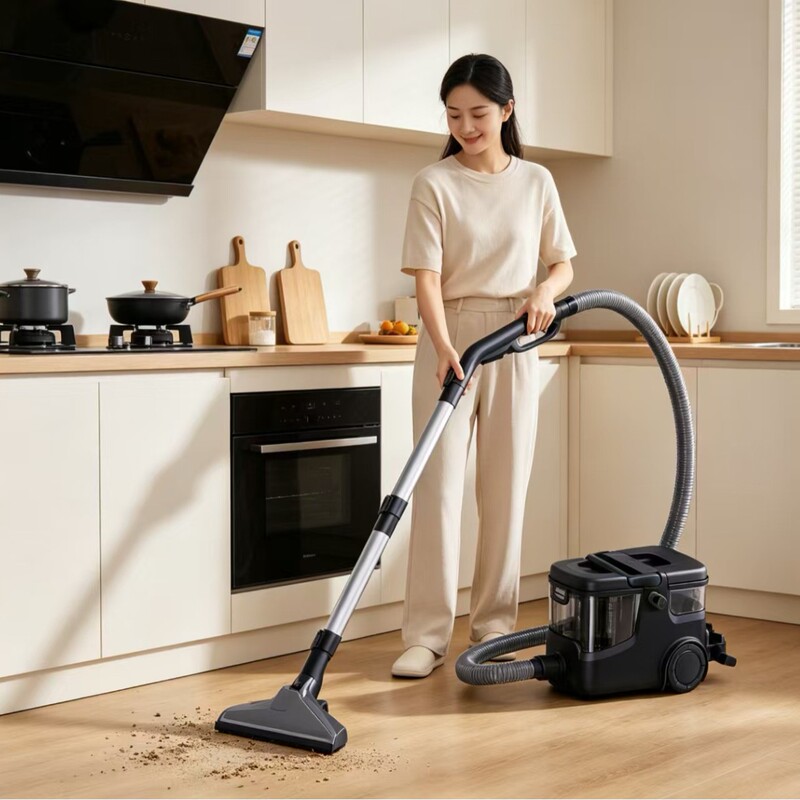 Cross-Border Fabric Steam Cleaner, Household Vacuum Cleaner with Strong Suction, Small Horizontal Powerful Carpet Cleaning Machine, Wired Vacuum Cleaner