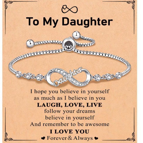 Cross-Border Trendy Infinity Love Loop Pull-Out Bracelet for Daughter and Best Friend, Personalized Simple Stretchable Bead Jewelry Accessory