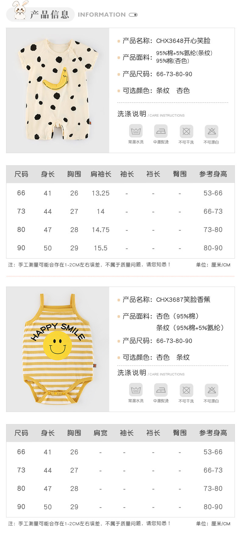 Cartoon Smiley Banana Printed Children's Romper Wholesale Nihaojewelry display picture 14