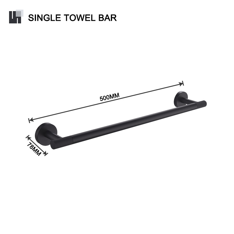 Toallero de baño de acero inoxidable negro mate transfronterizo Toalla de toalla Soporte de toalla de papel Gancho de ropa Baño de hotel Colgante de sala de moleteado de latón