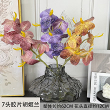 7头胶片胡姬兰仿真花高级感蝴蝶兰仿真花客厅家居摆件胡姬兰假花