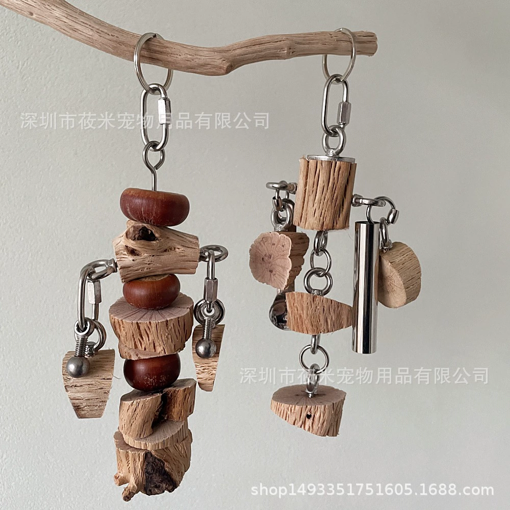 Большой попугай из нержавеющей стали игрушка дикая груша деревянная шлифовальная игрушка распаковать кусающий шнур птичий клетка подвеска с завода прямых продаж