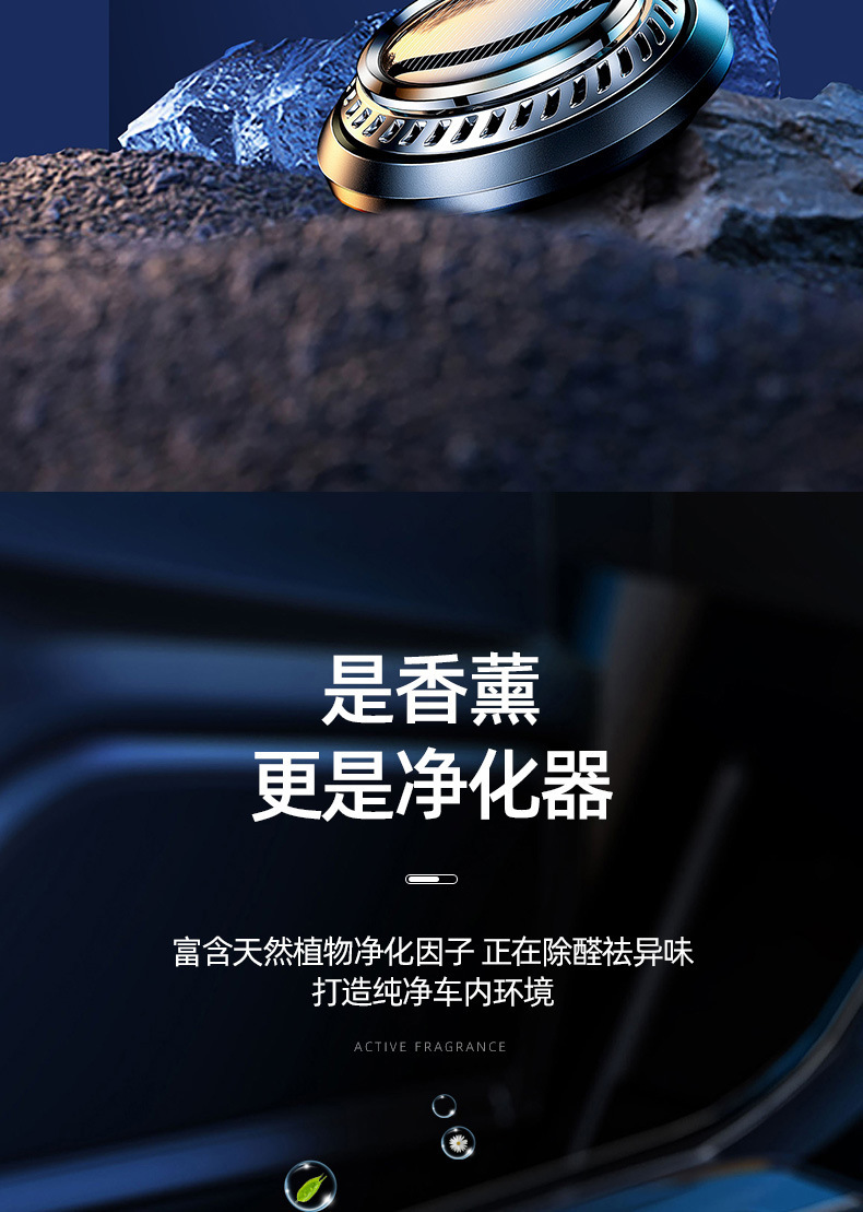 Solar-Powered Rotating Car Perfume Ornament for Car Interior Odor Removal