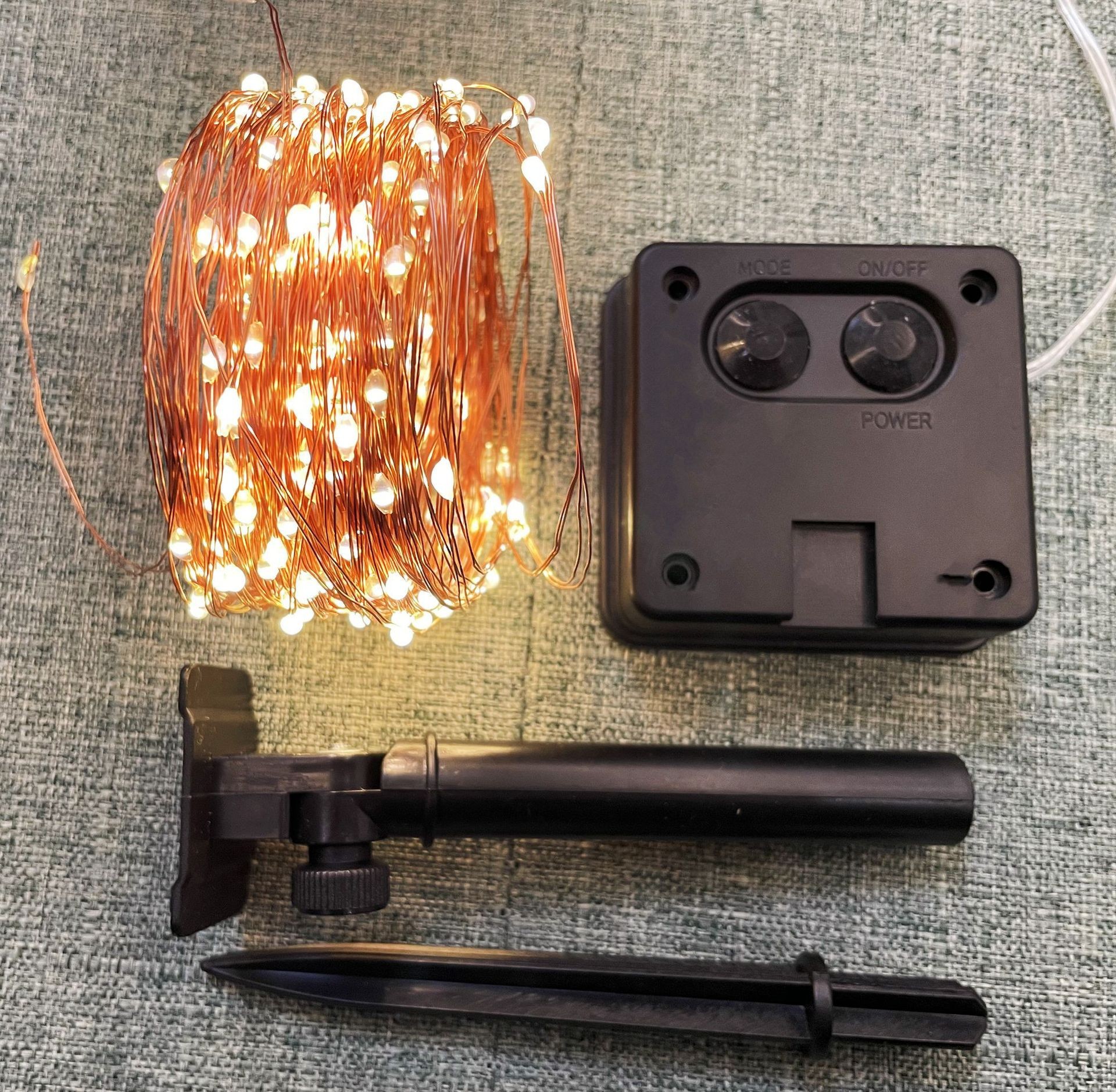 LED de alambre de cobre solar Cadena de luz al aire libre impermeable patio luz decorativa luz del día de Navidad control remoto luz solar