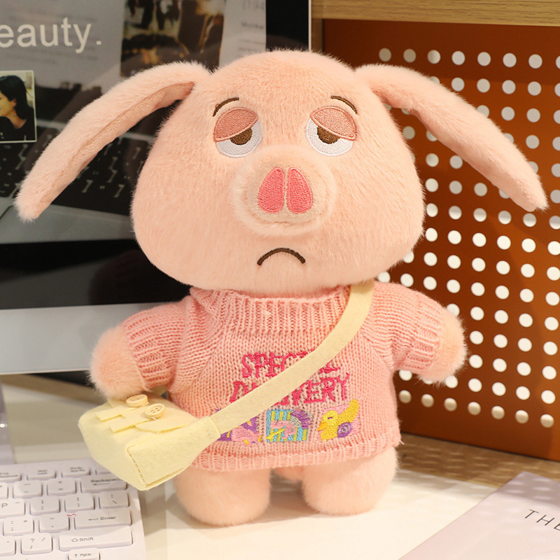 Transformado en una muñeca de montura de cerdo volador, linda muñeca, orejas plegables, regalo de vacaciones complicado de alto valor